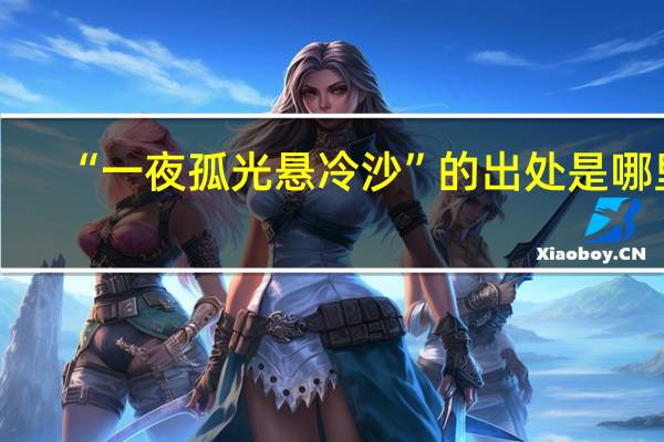 “一夜孤光悬冷沙”的出处是哪里