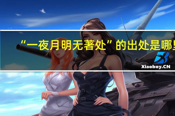 “一夜月明无著处”的出处是哪里