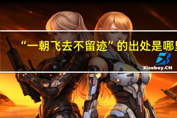 “一朝飞去不留迹”的出处是哪里