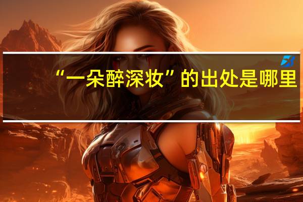 “一朵醉深妆”的出处是哪里