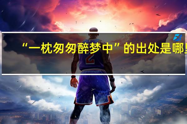 “一枕匆匆醉梦中”的出处是哪里