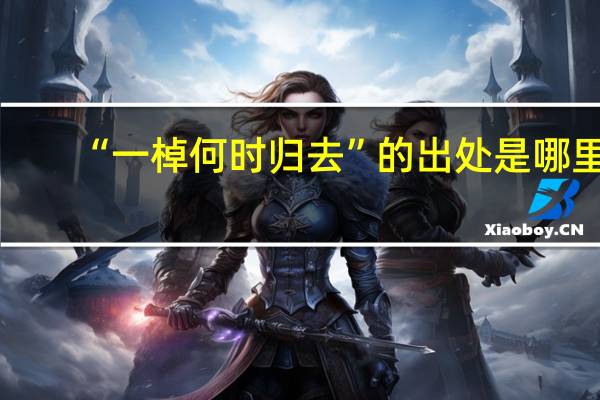 “一棹何时归去”的出处是哪里