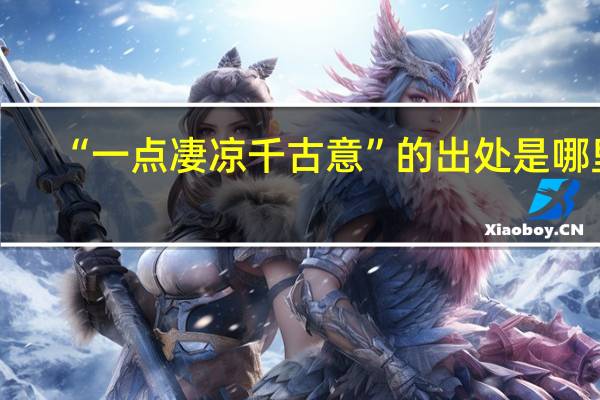 “一点凄凉千古意”的出处是哪里