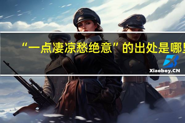 “一点凄凉愁绝意”的出处是哪里