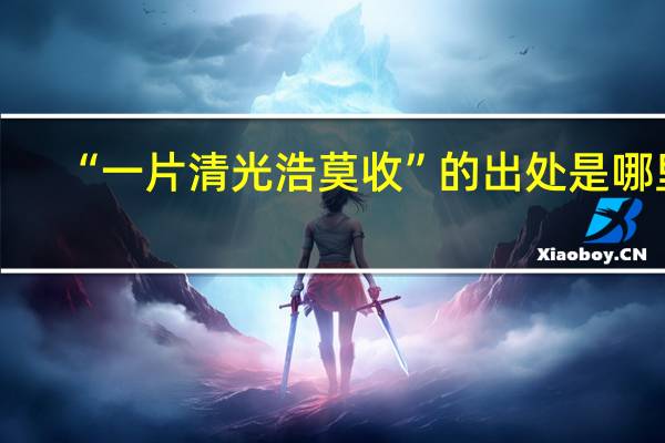 “一片清光浩莫收”的出处是哪里