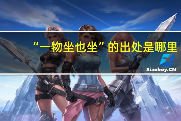 “一物坐也坐”的出处是哪里