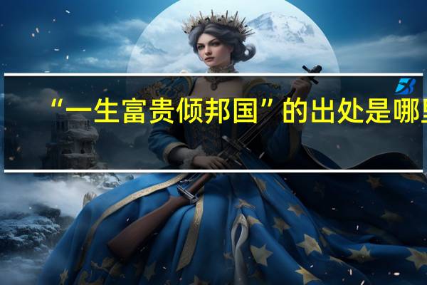 “一生富贵倾邦国”的出处是哪里