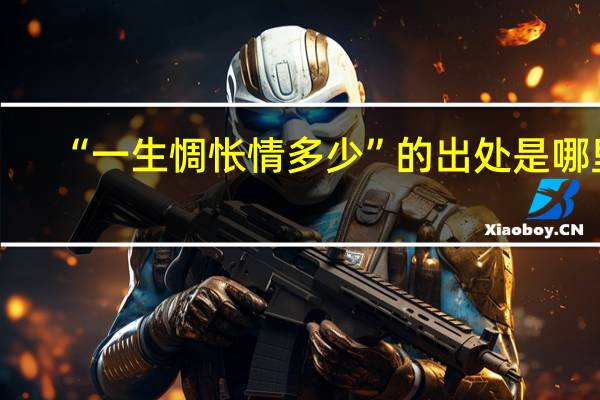 “一生惆怅情多少”的出处是哪里