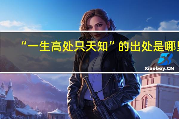 “一生高处只天知”的出处是哪里