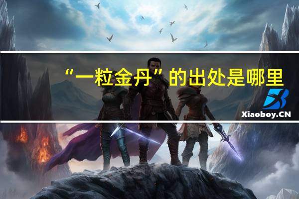 “一粒金丹”的出处是哪里