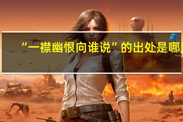 “一襟幽恨向谁说”的出处是哪里