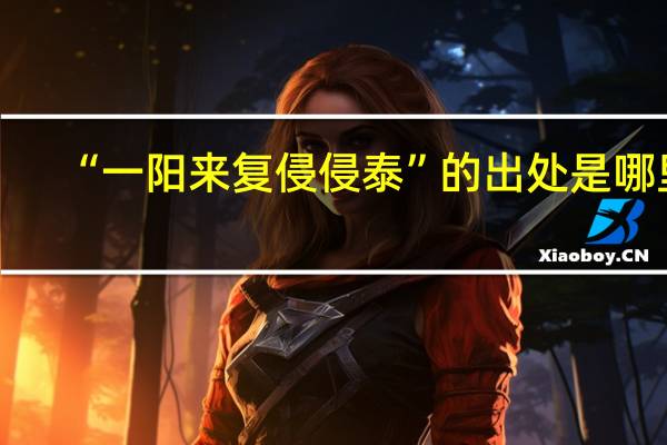 “一阳来复侵侵泰”的出处是哪里