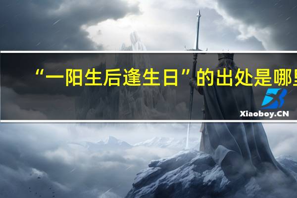 “一阳生后逢生日”的出处是哪里