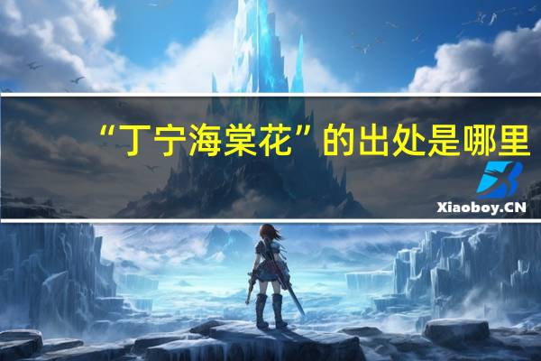 “丁宁海棠花”的出处是哪里
