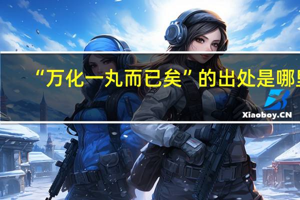 “万化一丸而已矣”的出处是哪里