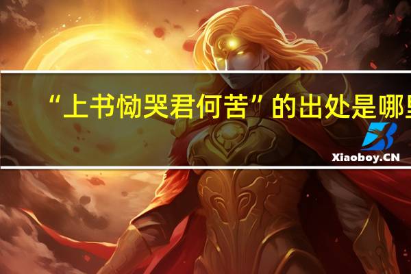 “上书恸哭君何苦”的出处是哪里