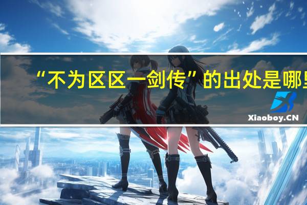 “不为区区一剑传”的出处是哪里