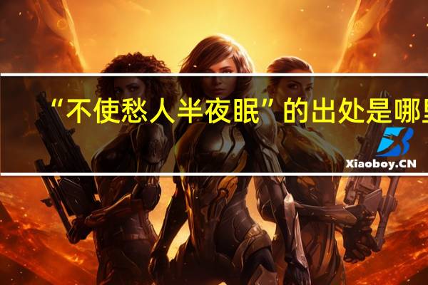“不使愁人半夜眠”的出处是哪里