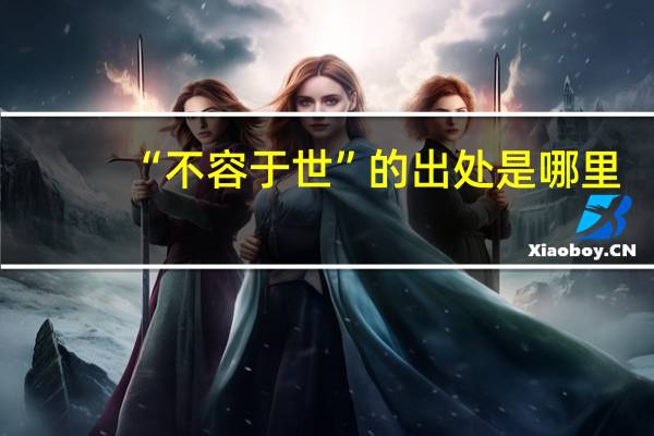 “不容于世”的出处是哪里