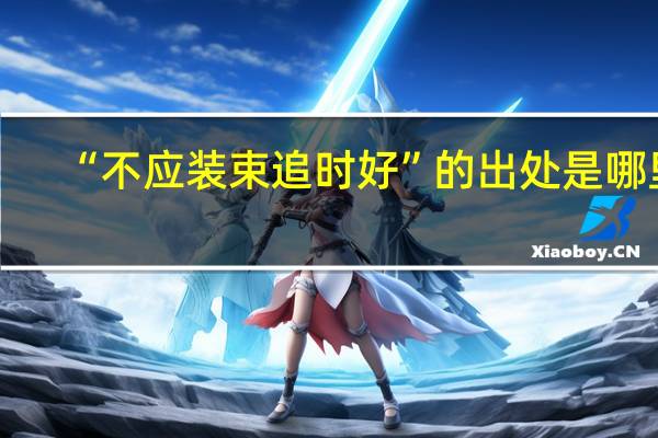 “不应装束追时好”的出处是哪里