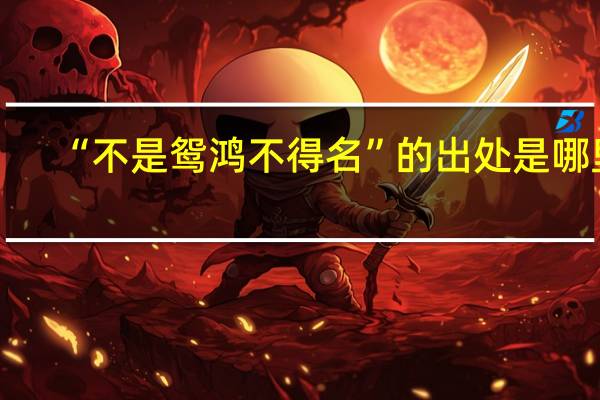 “不是鸳鸿不得名”的出处是哪里