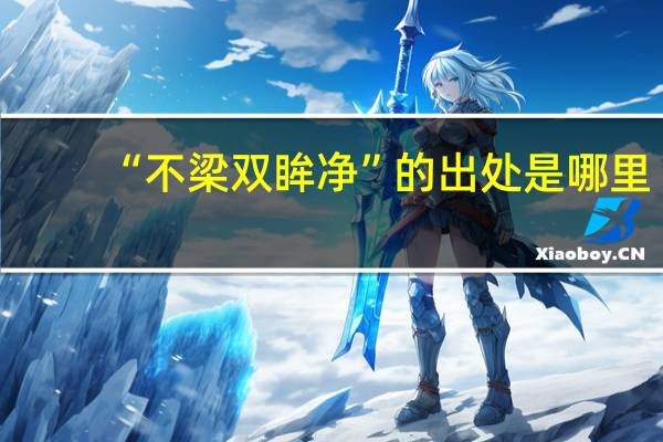 “不梁双眸净”的出处是哪里