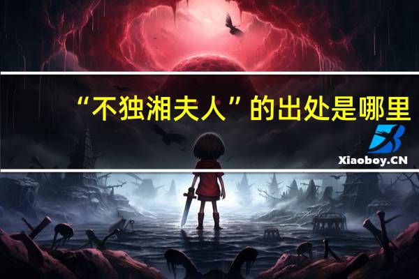 “不独湘夫人”的出处是哪里