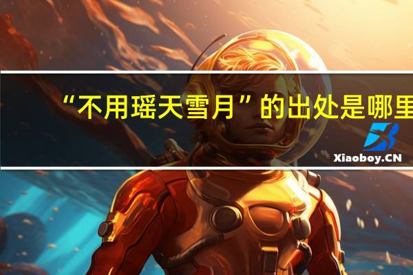 “不用瑶天雪月”的出处是哪里