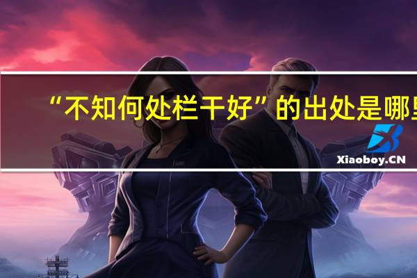 “不知何处栏干好”的出处是哪里