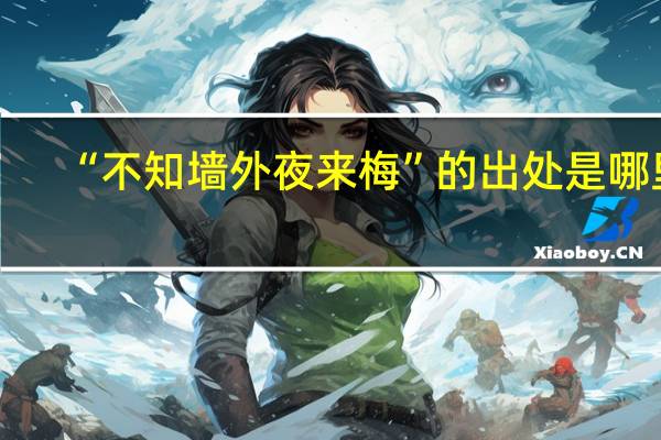 “不知墙外夜来梅”的出处是哪里