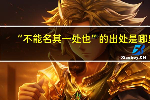 “不能名其一处也”的出处是哪里