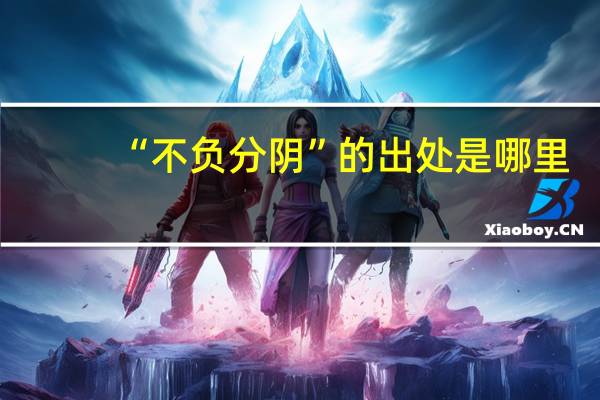 “不负分阴”的出处是哪里