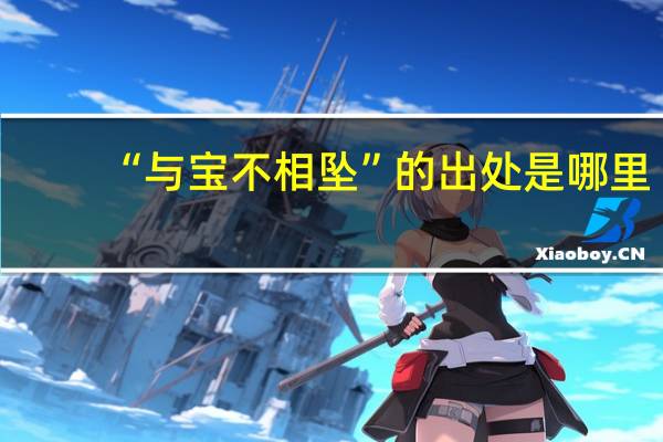 “与宝不相坠”的出处是哪里
