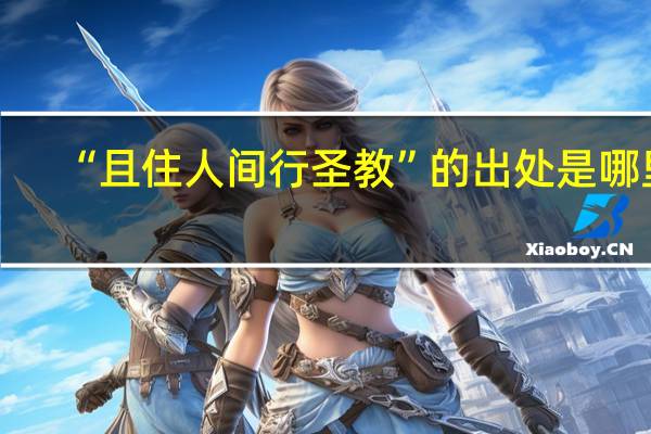 “且住人间行圣教”的出处是哪里