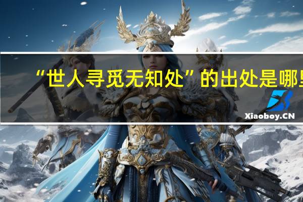 “世人寻觅无知处”的出处是哪里