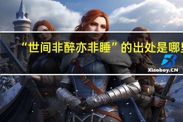 “世间非醉亦非睡”的出处是哪里
