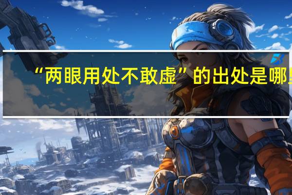 “两眼用处不敢虚”的出处是哪里