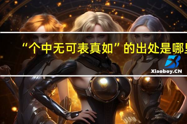 “个中无可表真如”的出处是哪里
