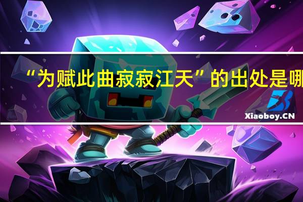 “为赋此曲寂寂江天”的出处是哪里