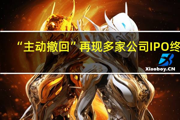 “主动撤回”再现 多家公司IPO终止