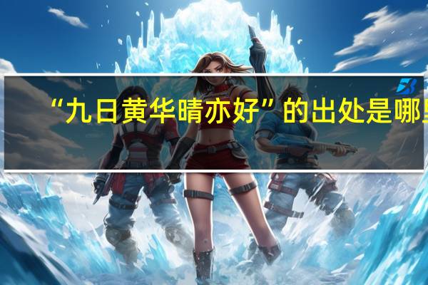 “九日黄华晴亦好”的出处是哪里