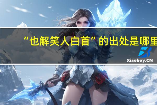 “也解笑人白首”的出处是哪里