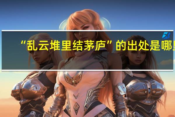 “乱云堆里结茅庐”的出处是哪里