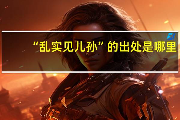 “乱实见儿孙”的出处是哪里