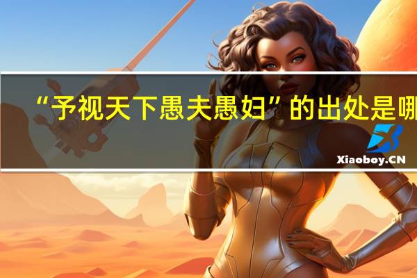 “予视天下愚夫愚妇”的出处是哪里