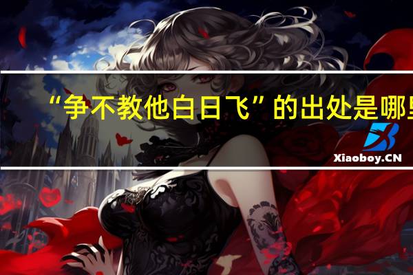 “争不教他白日飞”的出处是哪里