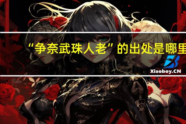“争奈武珠人老”的出处是哪里