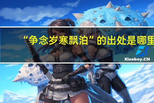 “争念岁寒飘泊”的出处是哪里