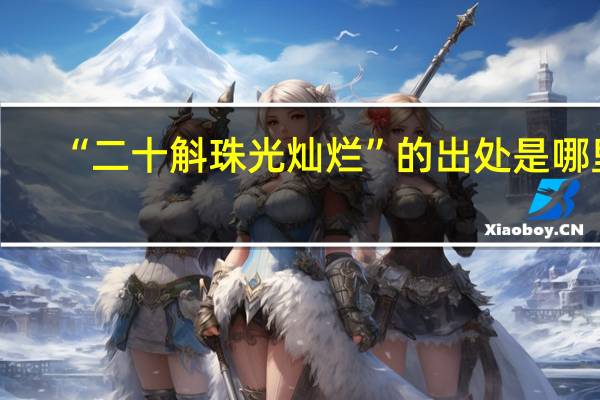 “二十斛珠光灿烂”的出处是哪里