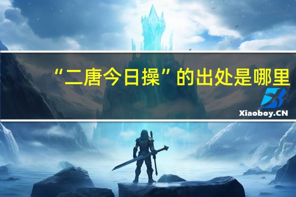 “二唐今日操”的出处是哪里